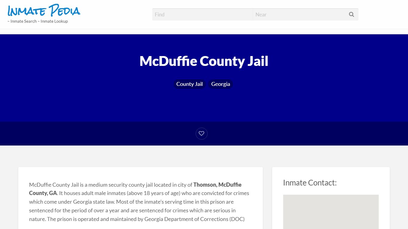 McDuffie County Jail – Inmate Pedia – Inmate Search ...